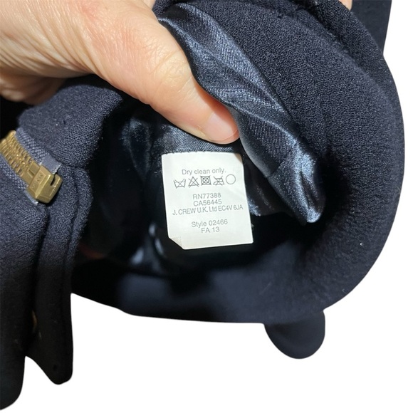 J CREW ~ Double Cloth Navy Blue Wool Moto Style Jacket 6 - Picture 3 of 11